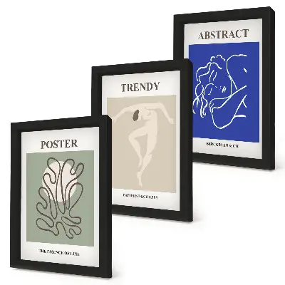 Henri Matisse pastel illustrations framed triptych