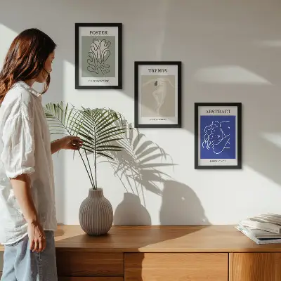 Henri Matisse pastel illustrations framed triptych