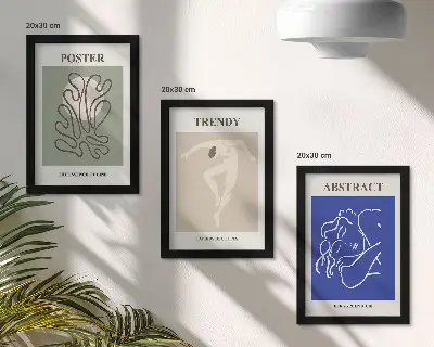 Framed triptych Henri Matisse pastel illustrations