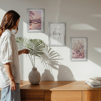 Photo frame wall Floral motifs with a bridge and an inscription