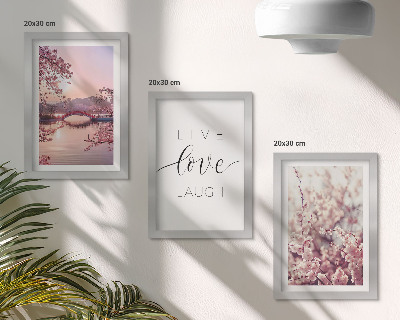Photo frame wall Floral motifs with a bridge and an inscription