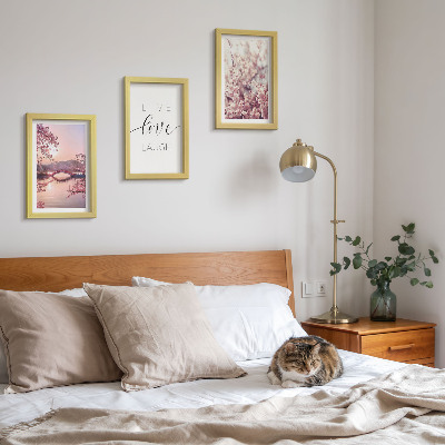Photo frame wall Floral motifs with a bridge and an inscription