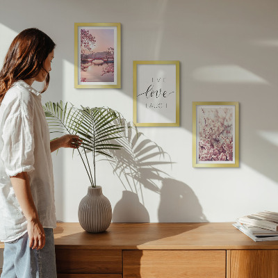 Photo frame wall Floral motifs with a bridge and an inscription