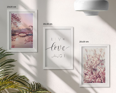 Photo frame wall Floral motifs with a bridge and an inscription