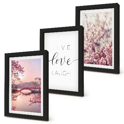Photo frame wall Floral motifs with a bridge and an inscription