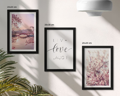 Photo frame wall Floral motifs with a bridge and an inscription