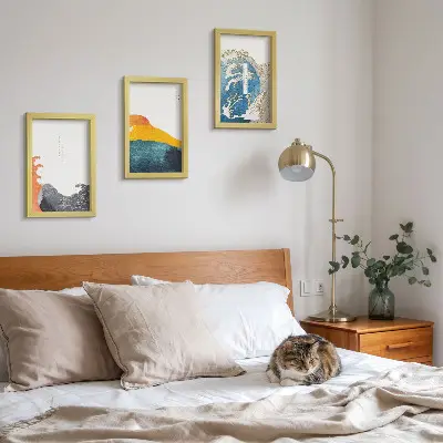 Photo frame wall Waves in Japanese graphic style