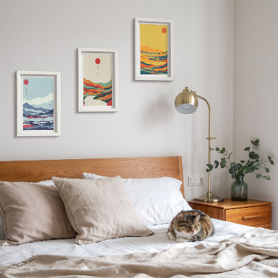 Photo frame wall Colorful abstract mountain and river landscapes