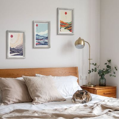 Photo frame wall Japanese abstract mountain landscapes