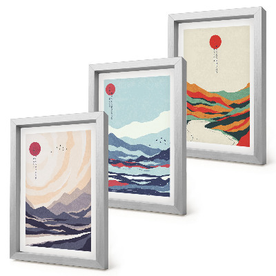 Photo frame wall Japanese abstract mountain landscapes