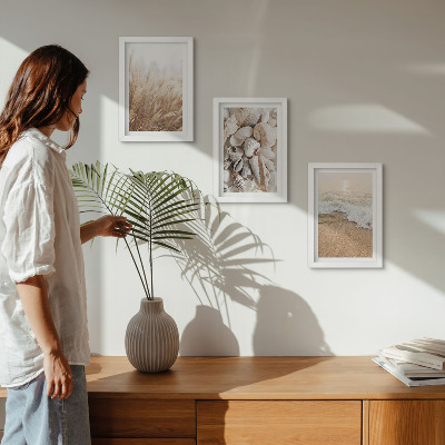 Photo frame wall Beach motifs with shells and sea waves