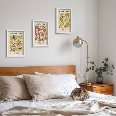Framed triptych Floral posters in London, Milan and Paris