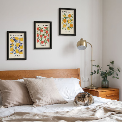 Framed triptych Floral posters in London, Milan and Paris