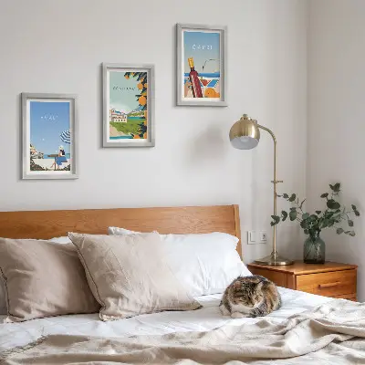 3-Piece Wall Art Set featuring holiday views of Amalfi, Positano, and Capri