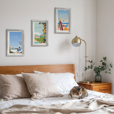 3-piece wall art set Holiday views of Amalfi, Positano and Capri