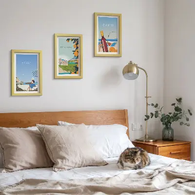 3-Piece Wall Art Set featuring holiday views of Amalfi, Positano, and Capri