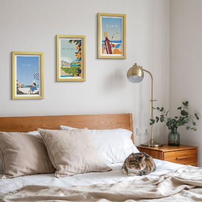 3-piece wall art set Holiday views of Amalfi, Positano and Capri