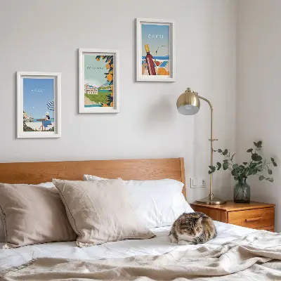 3-Piece Wall Art Set featuring holiday views of Amalfi, Positano, and Capri