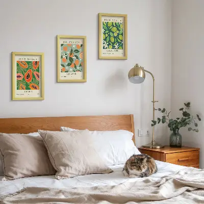 3-piece wall art set vintage fruit patterns posters