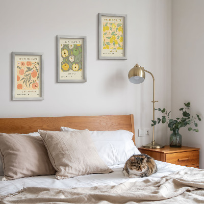 Photo frame wall Fruit poster patterns in retro style