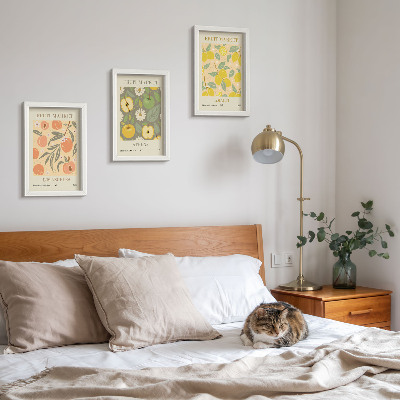 Photo frame wall Fruit poster patterns in retro style