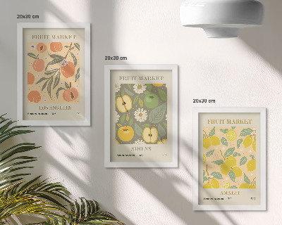 Photo frame wall Fruit poster patterns in retro style
