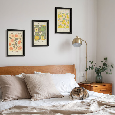 Photo frame wall Fruit poster patterns in retro style