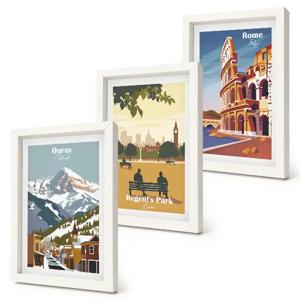 Photo frame wall featuring scenic views of Ouray Park in London and the Colosseum in Rome