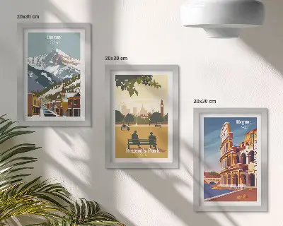 Photo frame wall featuring scenic views of Ouray Park in London and the Colosseum in Rome