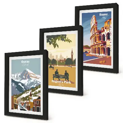 Photo frame wall featuring scenic views of Ouray Park in London and the Colosseum in Rome