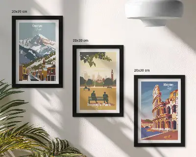 Photo frame wall featuring scenic views of Ouray Park in London and the Colosseum in Rome