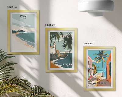 3-piece wall art set Tropical landscapes with beaches and palm trees