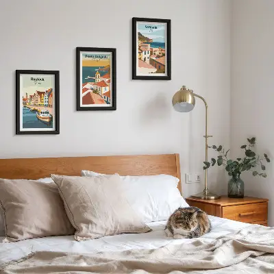 Photo frame wall Views of European coastal and port cities