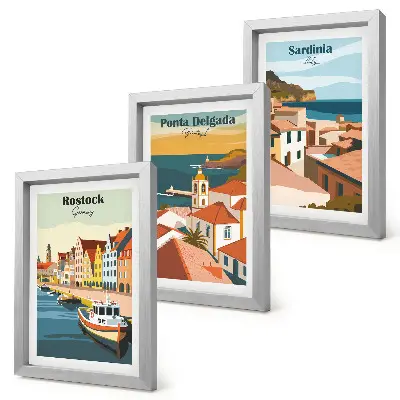 Photo frame wall Views of European coastal and port cities