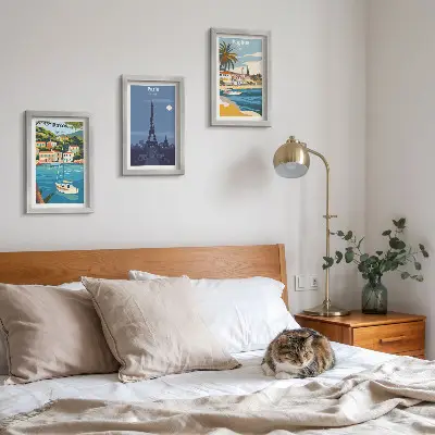 3-piece wall art set Views of coastal cities and their architecture
