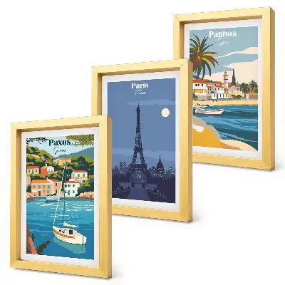 3-Piece Wall Art Set coastal city architecture views