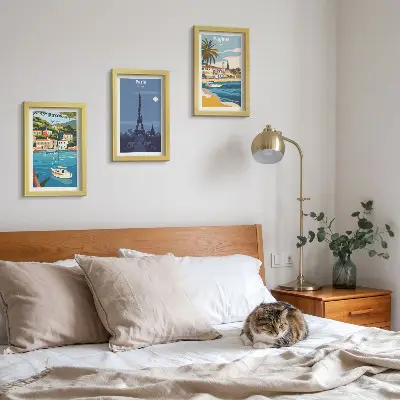 3-piece wall art set Views of coastal cities and their architecture