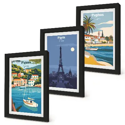 3-Piece Wall Art Set coastal city architecture views