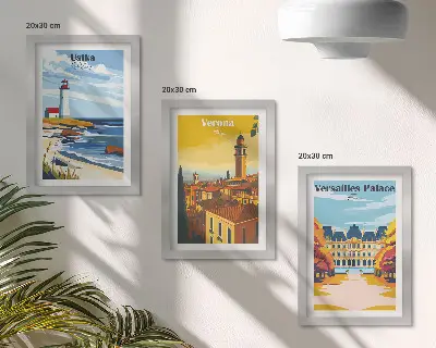 3-piece wall art set featuring views of famous seaside and city destinations