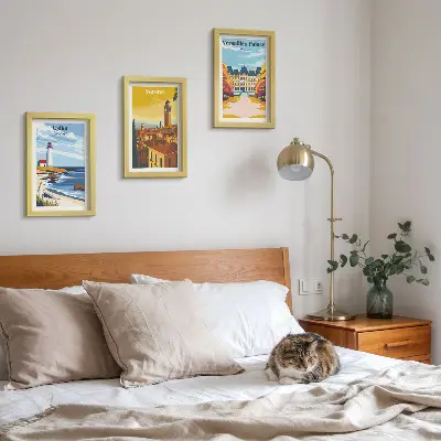 3-piece wall art set Views of famous places by the sea and in cities