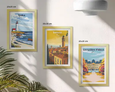 3-piece wall art set featuring views of famous seaside and city destinations