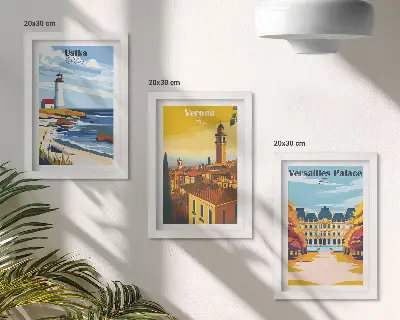 3-piece wall art set featuring views of famous seaside and city destinations