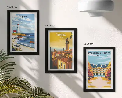 3-piece wall art set featuring views of famous seaside and city destinations