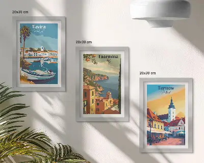 3-piece wall art set coastal city architecture views
