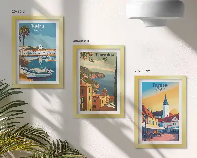 3-piece wall art set coastal city architecture views