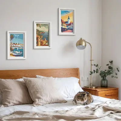 3-piece wall art set coastal city architecture views