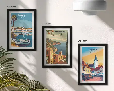 3-piece wall art set coastal city architecture views