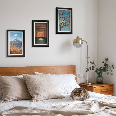 Photo frame wall Japanese landscapes, nature and architecture of Asia