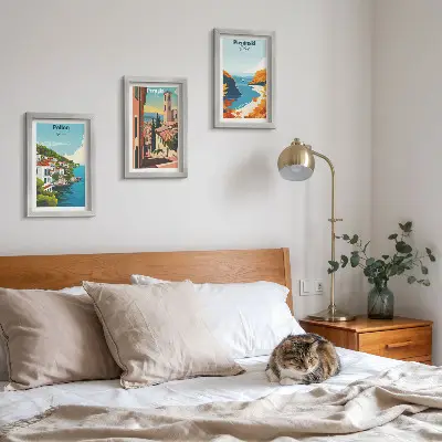 3-piece wall art set with picturesque retro landscapes