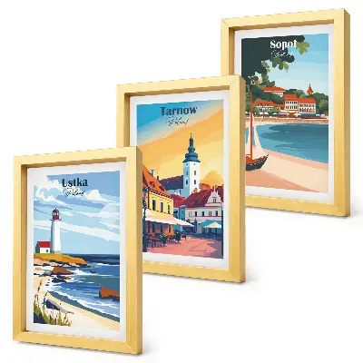 Photo frame wall Views of Polish cities Ustka Tarnów Sopot